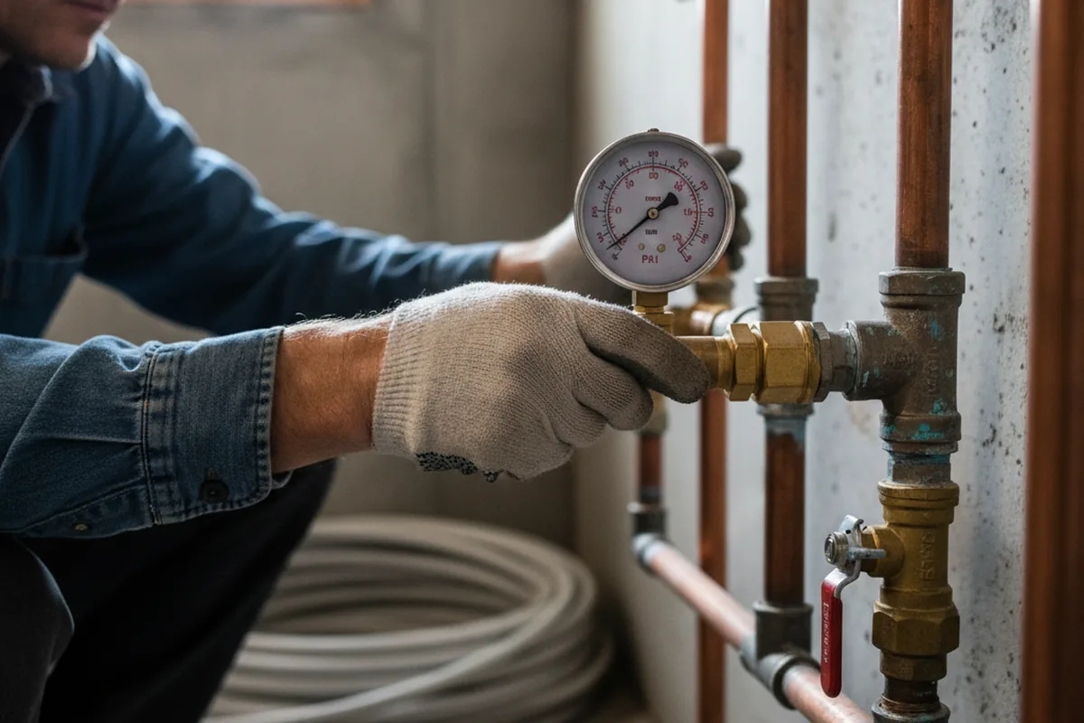 Pressure testing a repaired line during Water Line Repair in Lynbrook